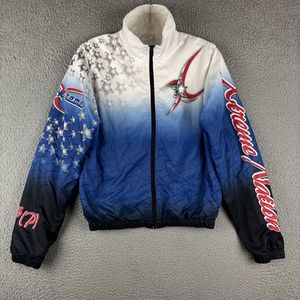 Varsity Jacket Women’s Size PX Xtreme Nation White Blue Red Full Zip